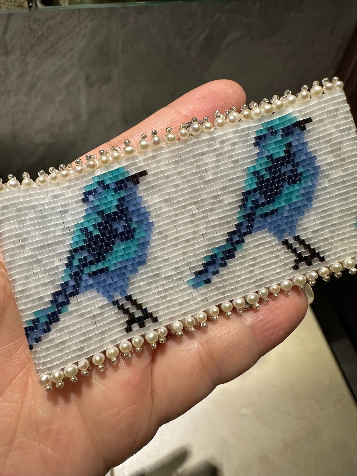 Blue Bird Beaded Wrist Chain