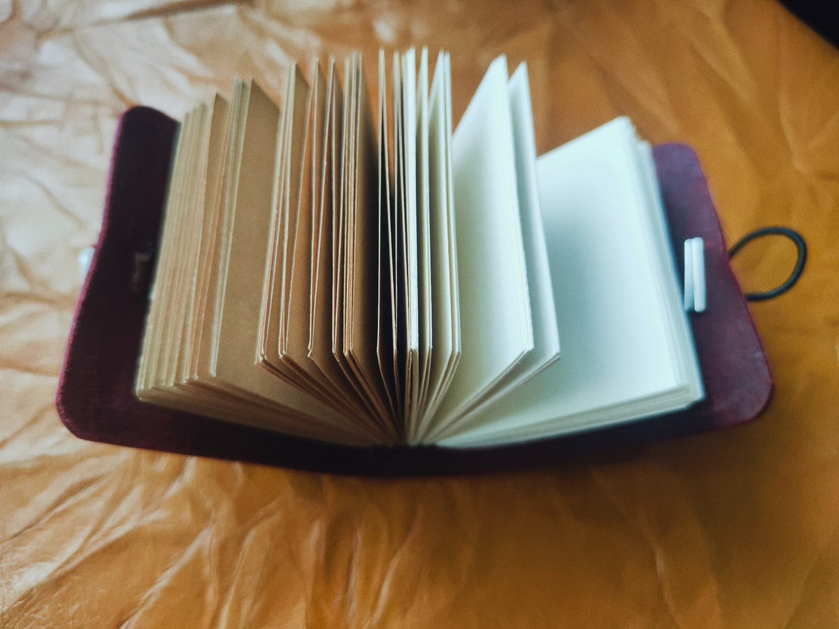 Vintage Leather Journal with Mixed Paper Pages