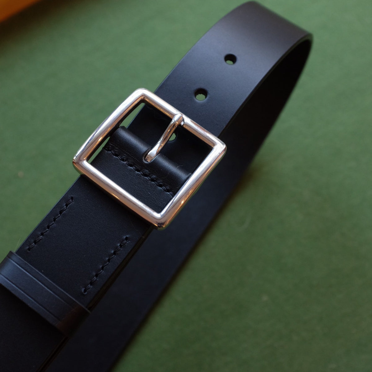 Leather Belt with Steel Buckle
