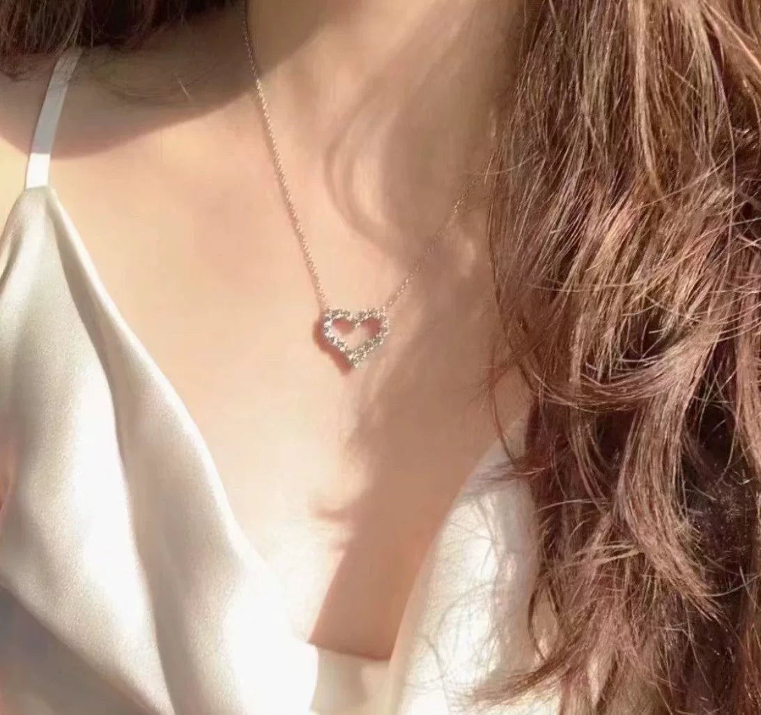 Collana con Cuore Traforato in Argento S925