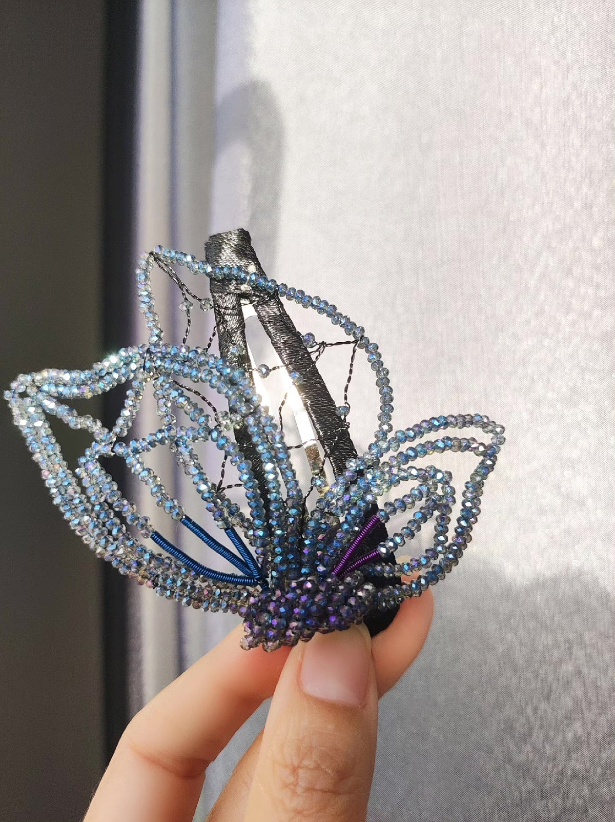 Half Butterfly Hair Clip with Beaded Wings