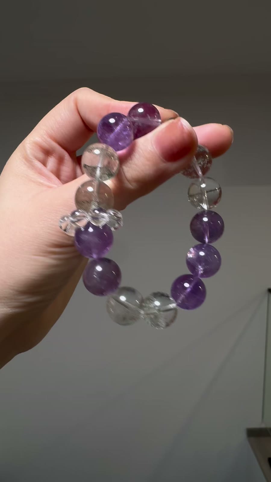 Green Phantom Quartz Amethyst Beaded Bracelet