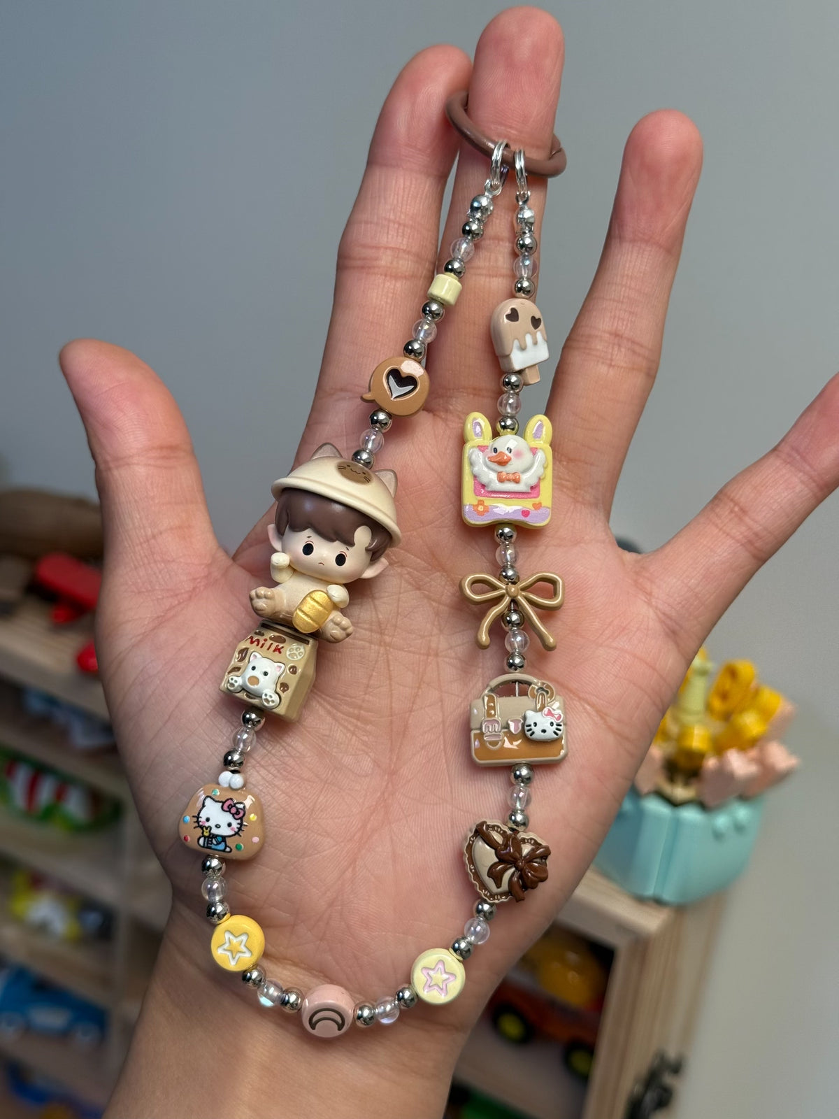 DIMOO合金ビーズ スマフォンストラップ バッグチャーム キーホルダー