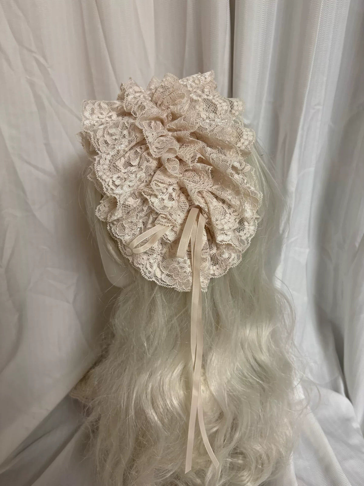 Handmade Lace Lolita Bonnet with Ruffles