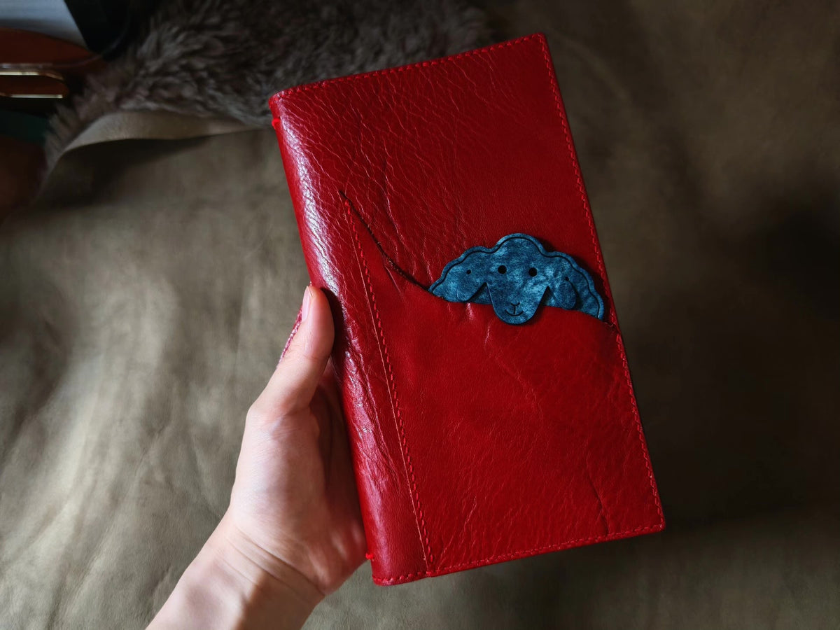 Handmade Red Leather Notebook Cover