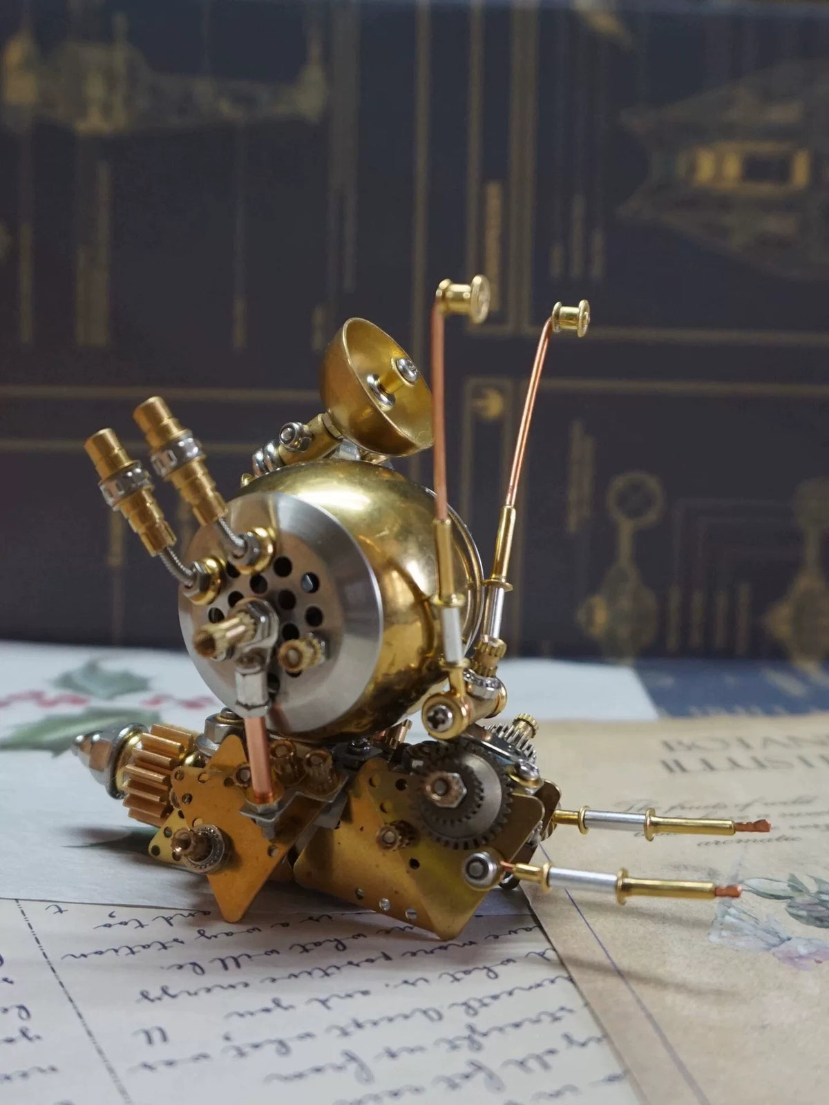 Steampunk Brass Mechanical Snail Figurine Sculpture