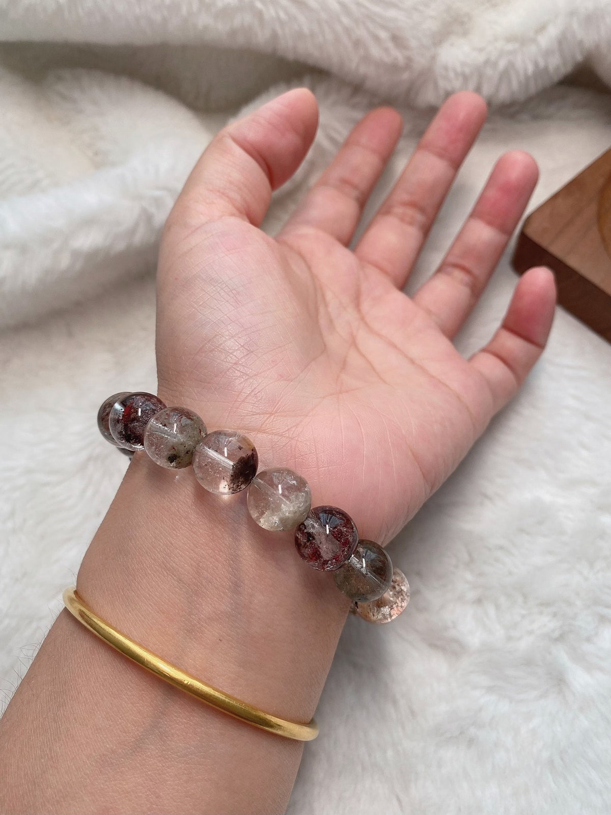 Phantom Quartz Bracelet with Double Terminated Point