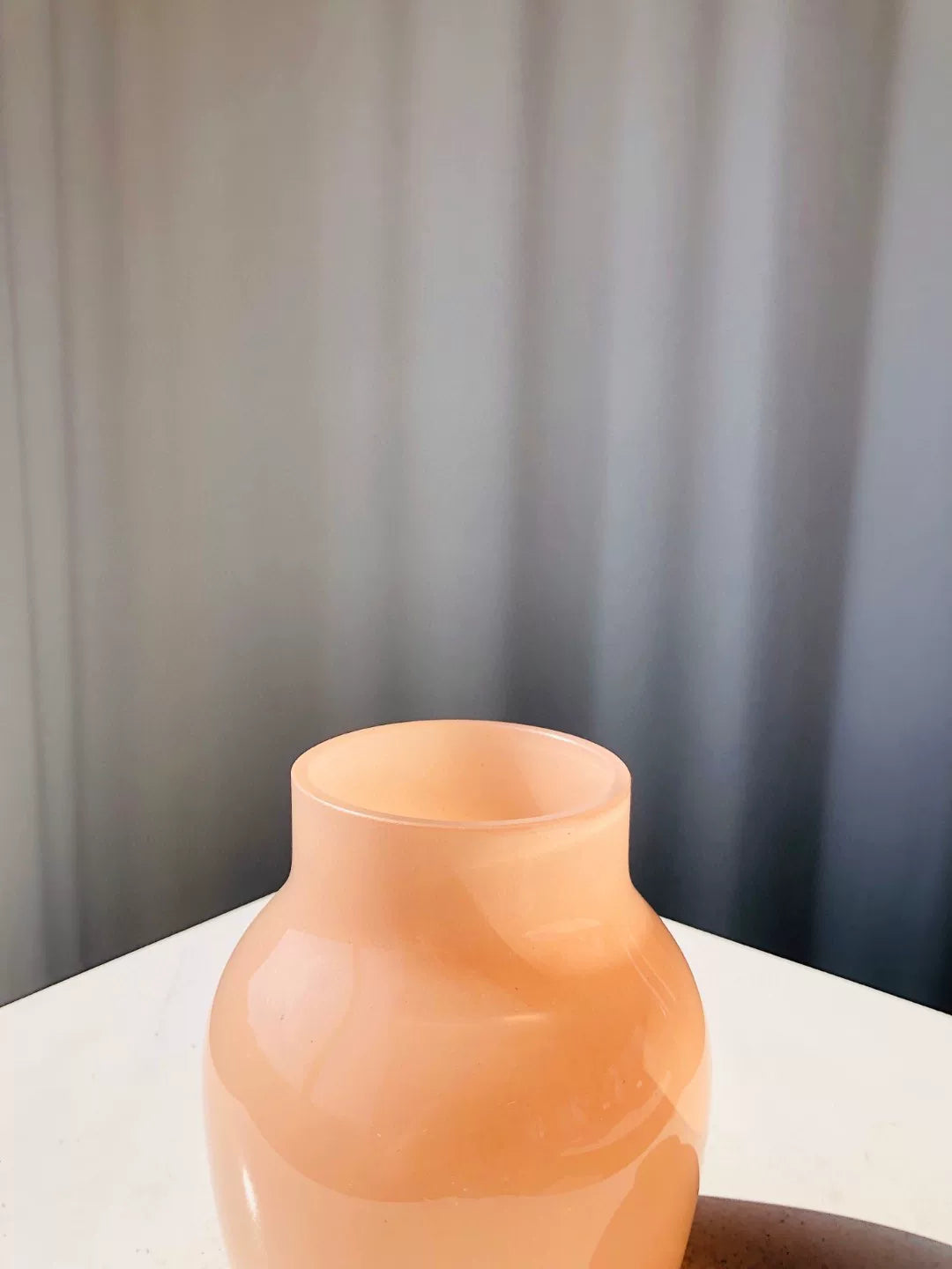 Frosted Peach Glass Vase 13cm