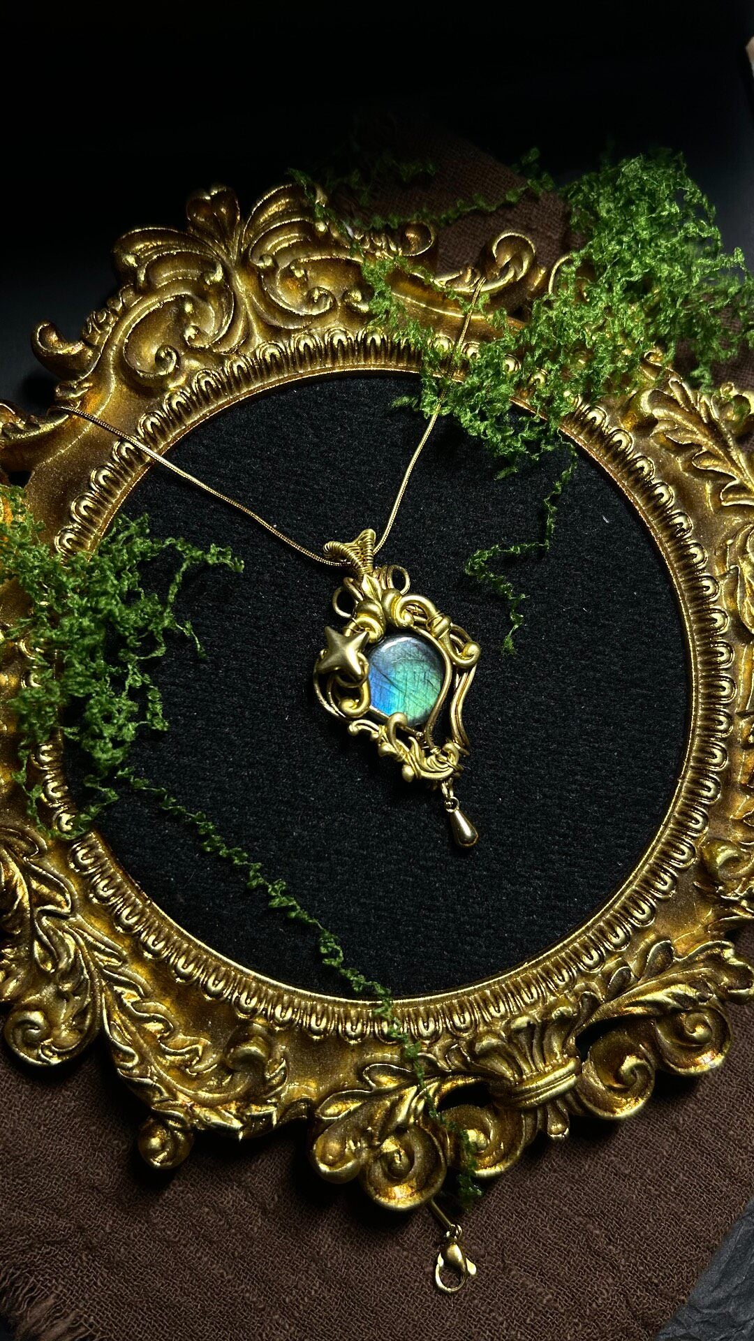 Labradorite Wire Wrapped Pendant Necklace