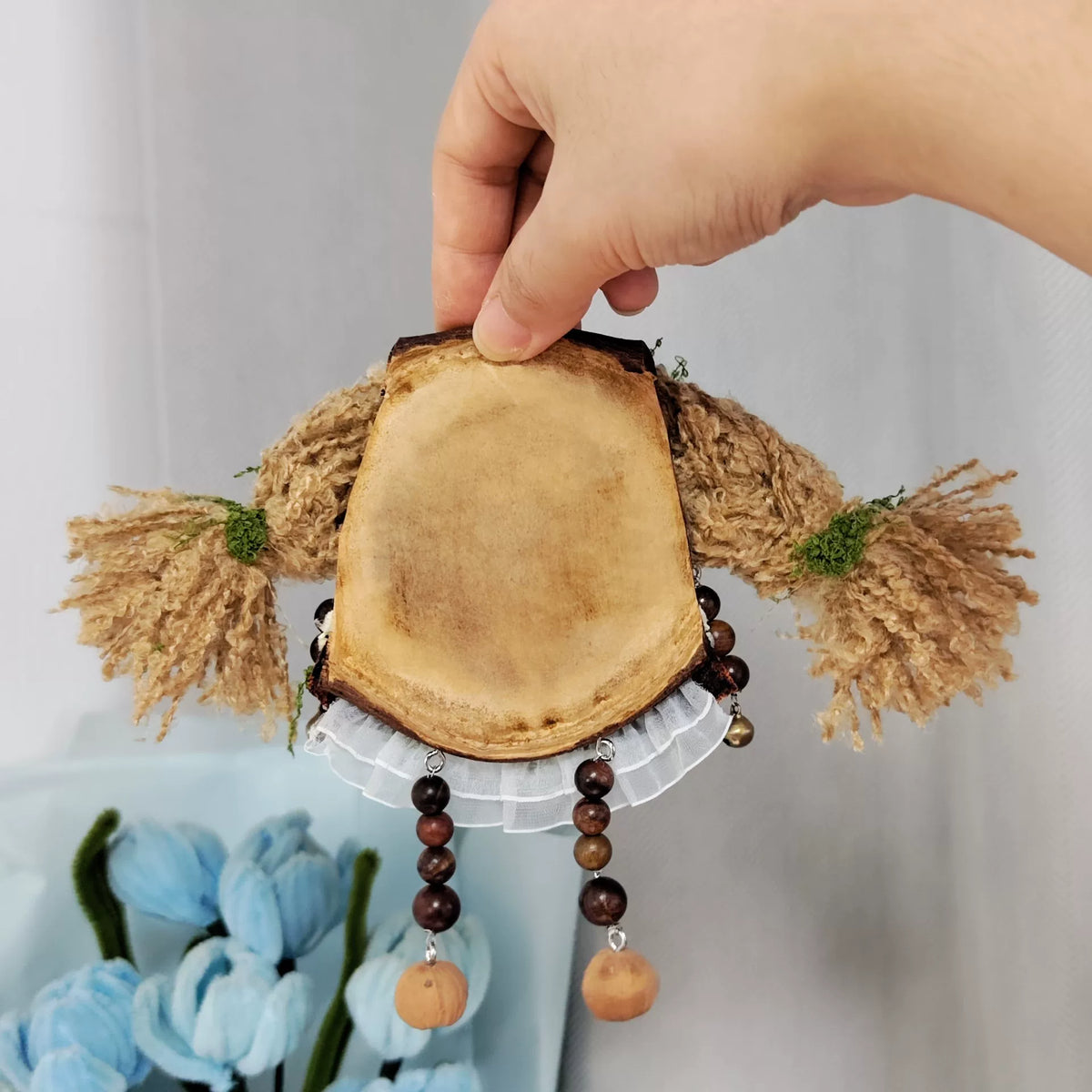 Handcrafted Forest Fairy Entada Pod Doll Charm