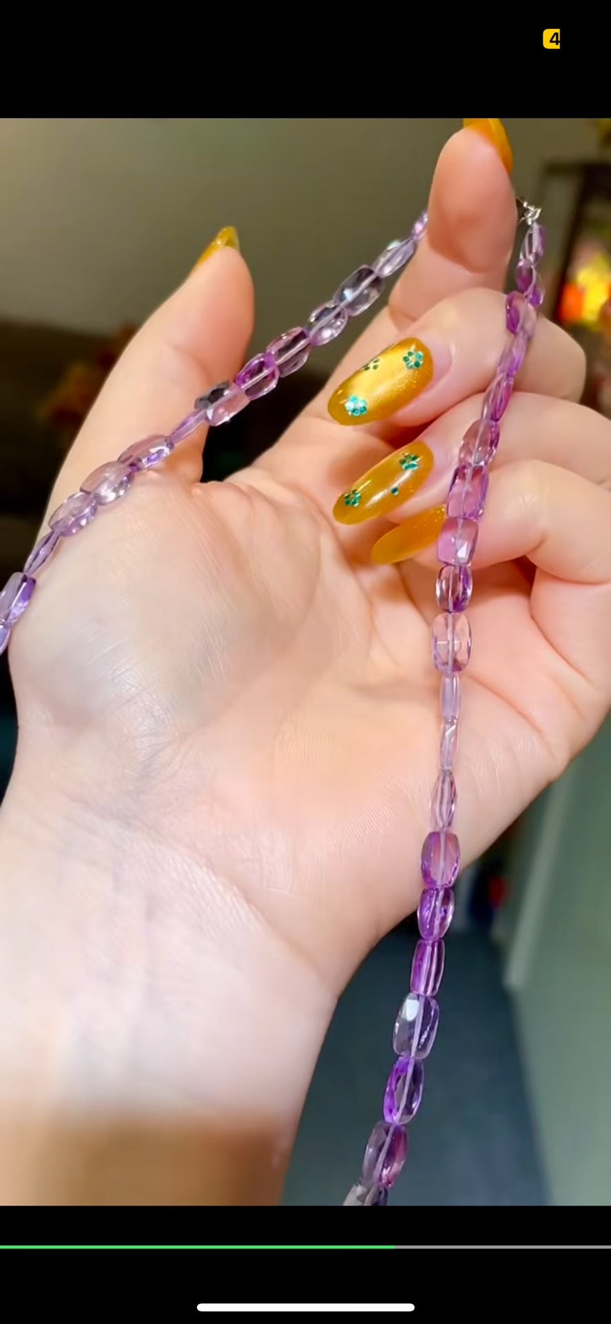 Faceted Amethyst Necklace, 7-8mm Beads, 43.5cm Length