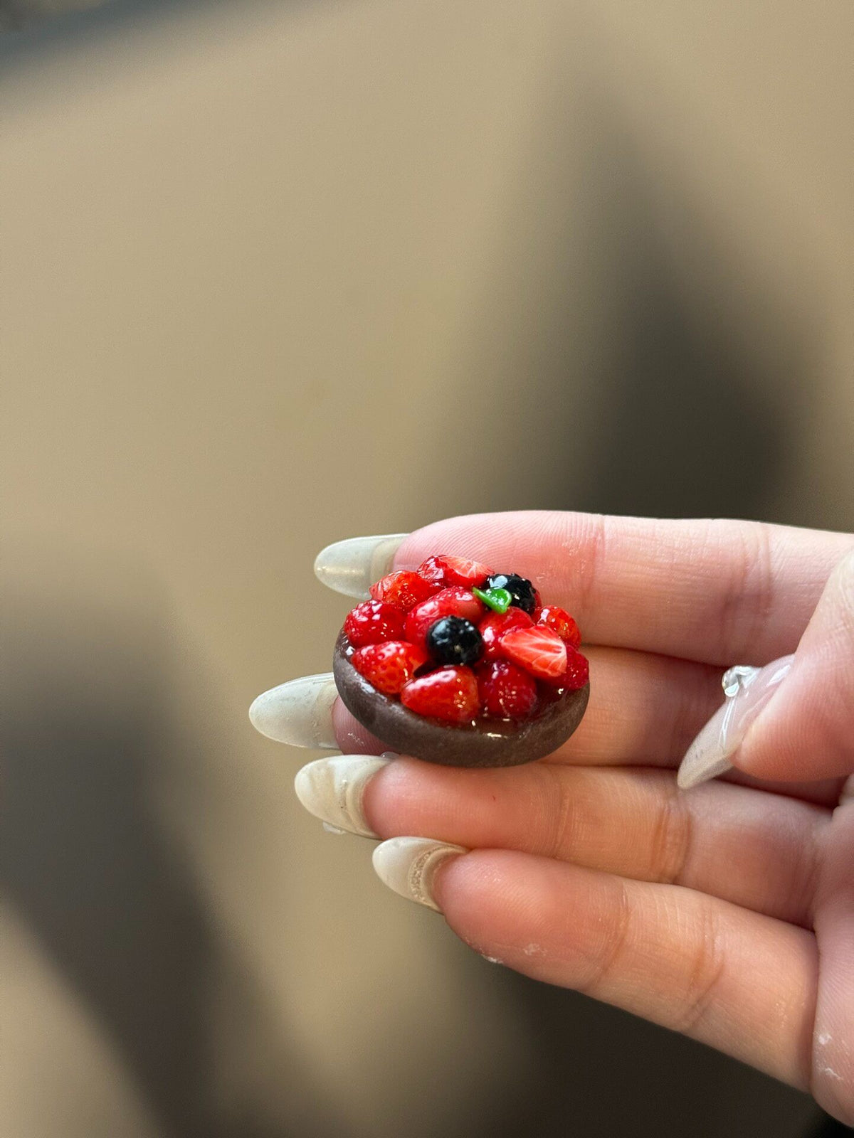 Clay Berry Fruit Pie Miniature Pendant