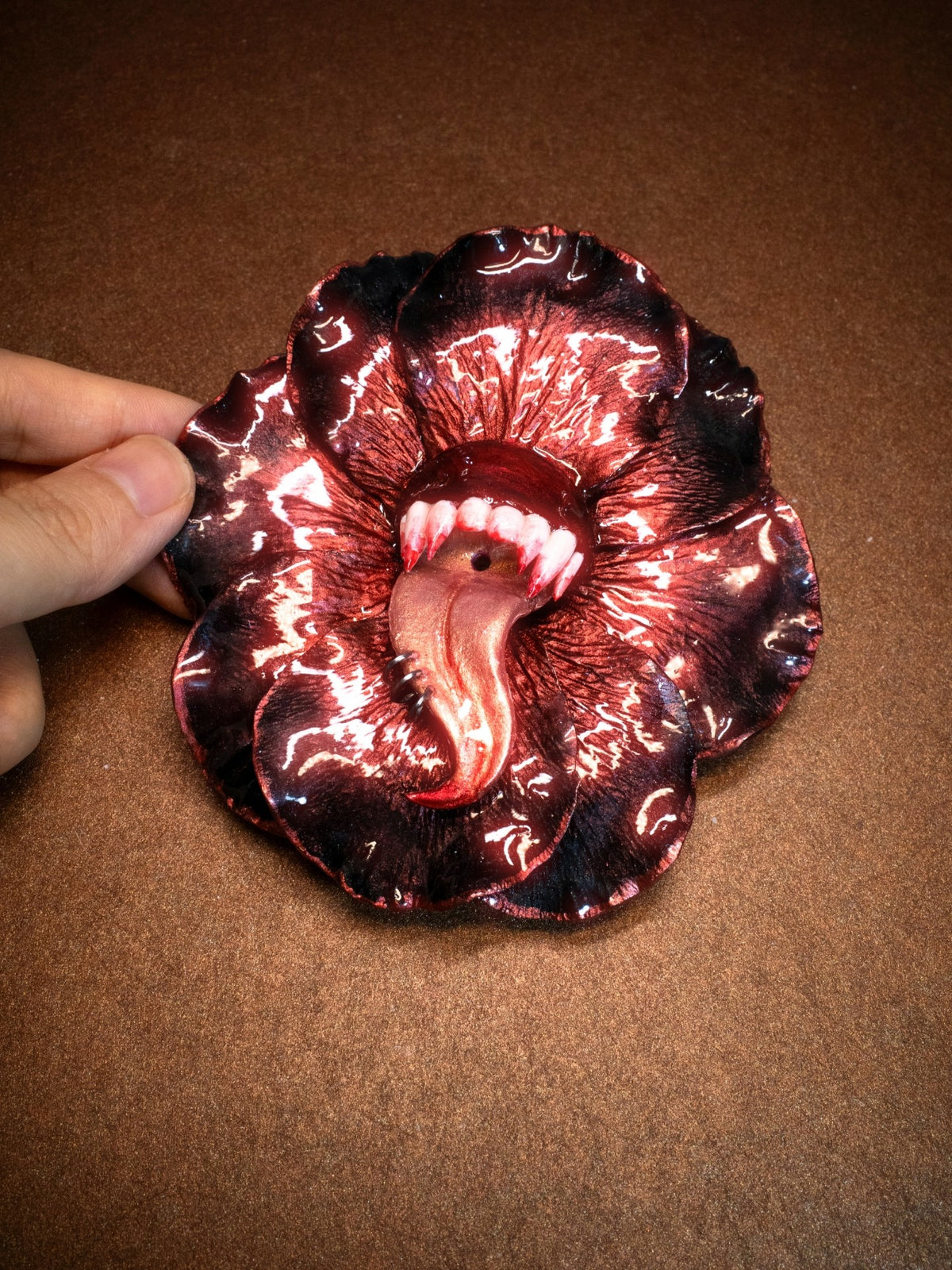 Grotesque Flower Tongue Incense Holder