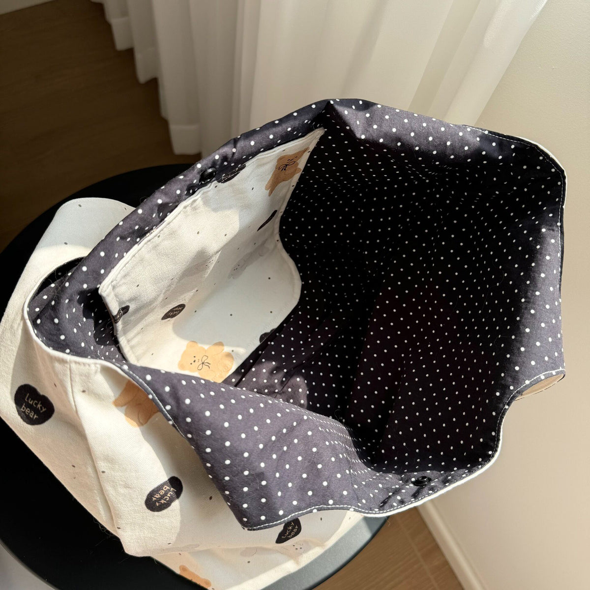 Reversible Bear Canvas Tote Bag