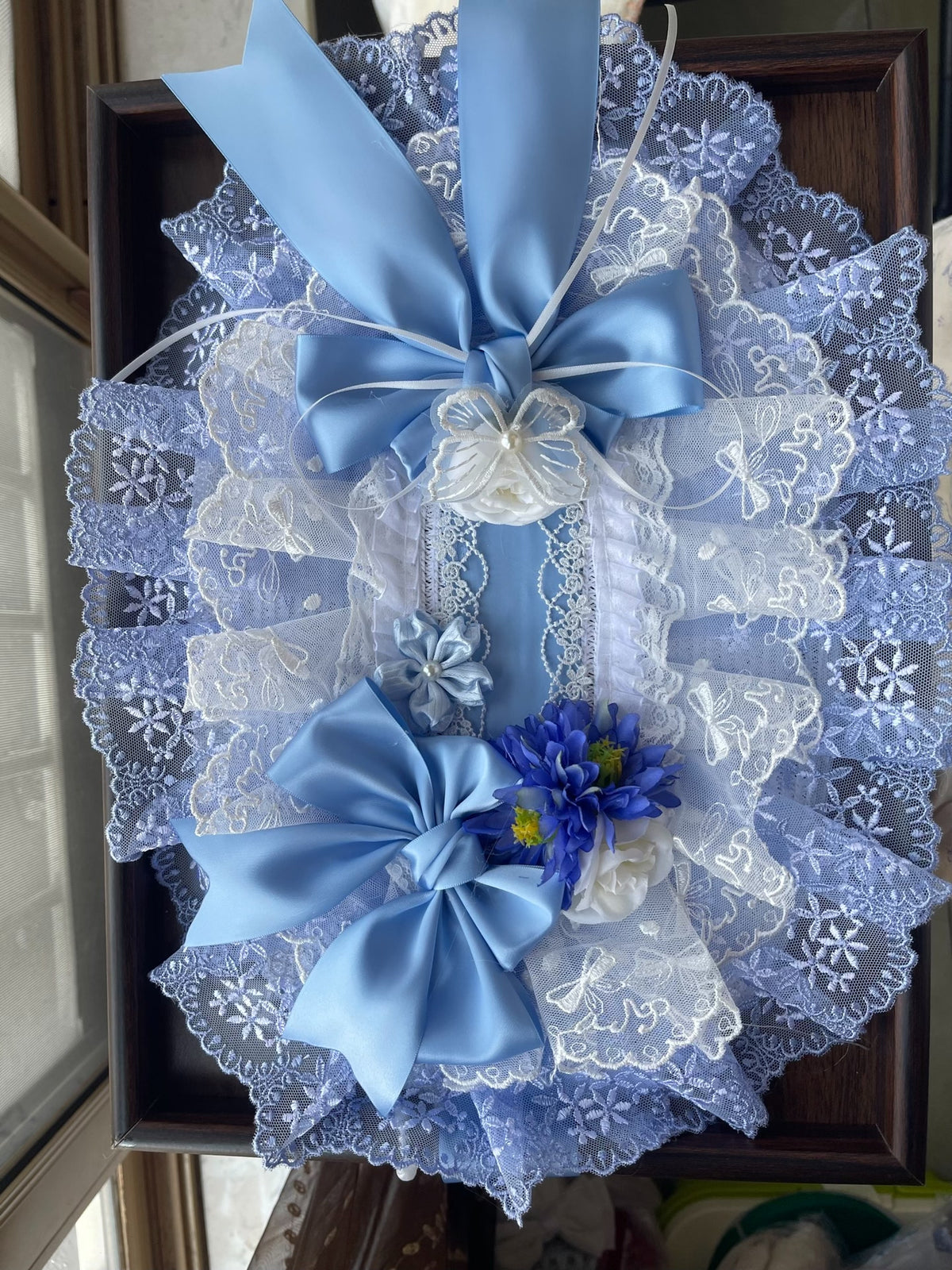 Lolita Blue Lace Bonnet Hat