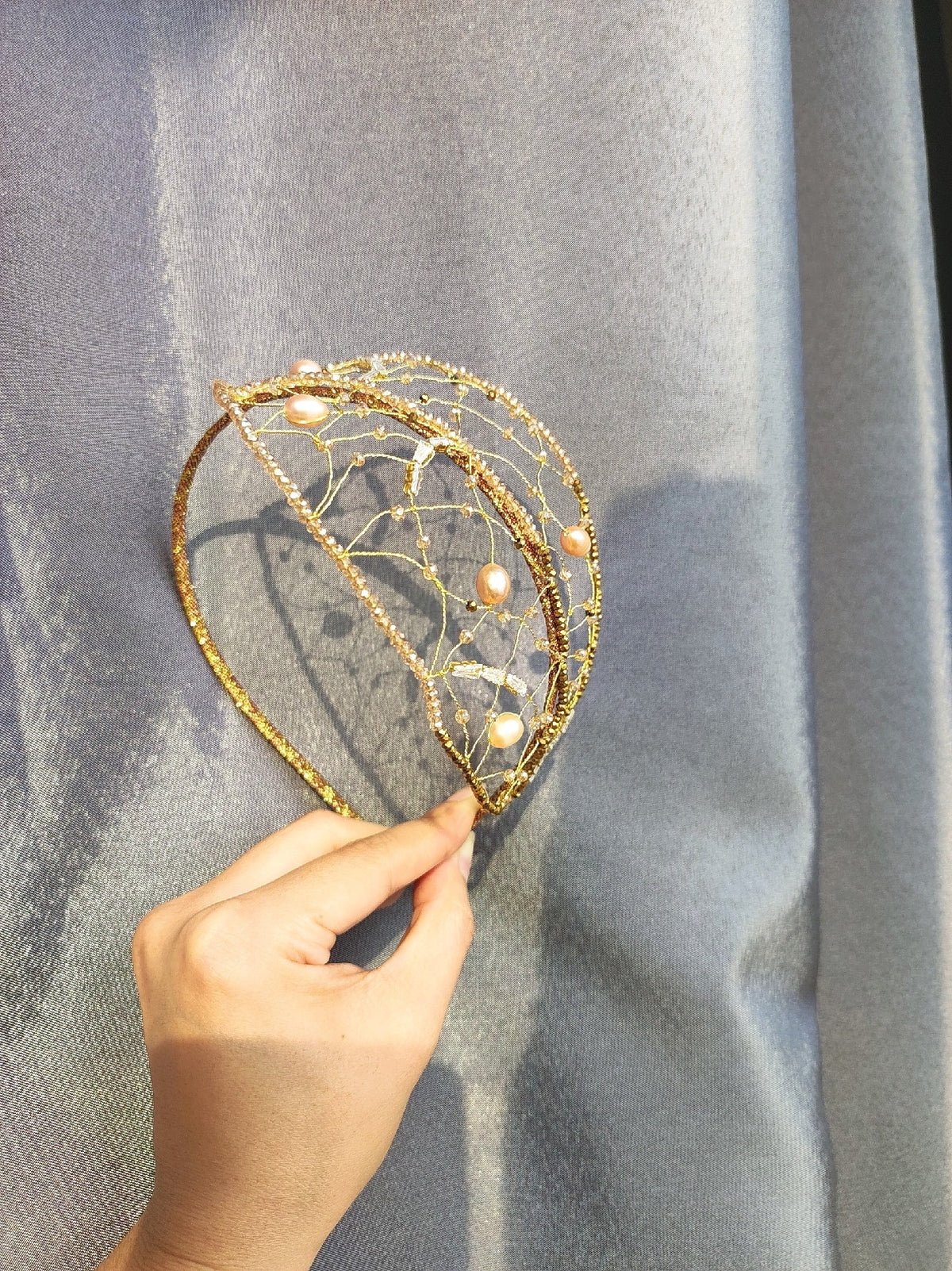 Gold Leaf Pearl Headband Hair Accessory