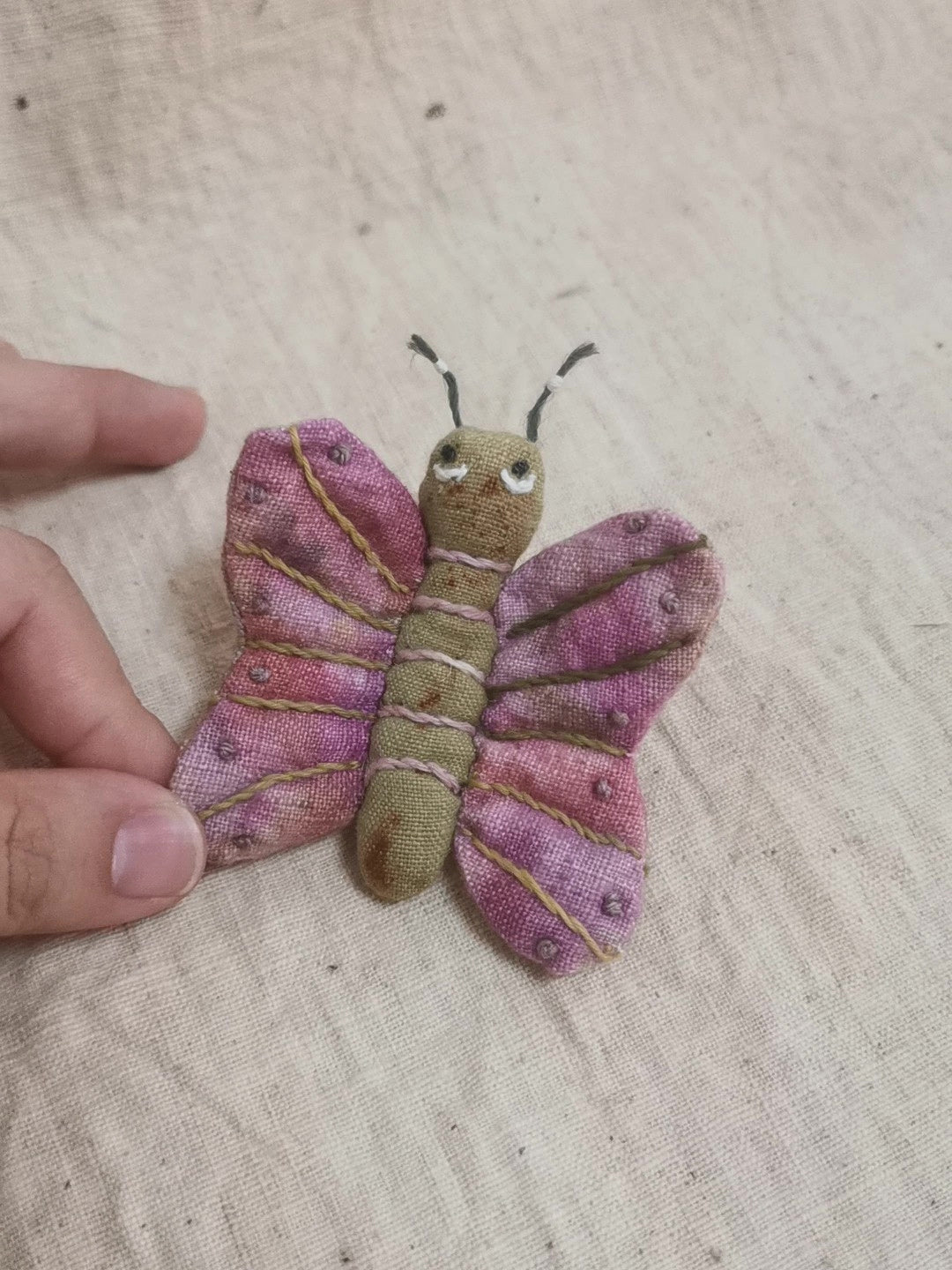 Handgemaakte Katoen Vlinder Speld en Ornament