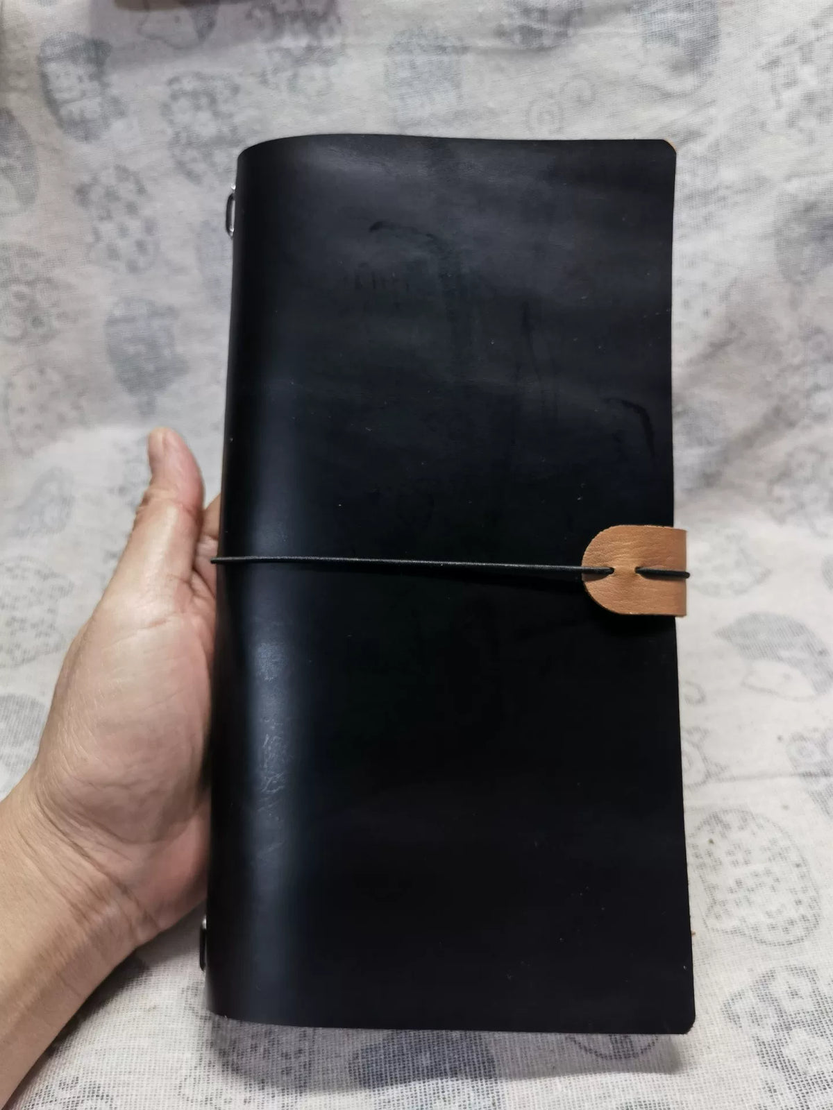 Black Leather Travelers Notebook Cover