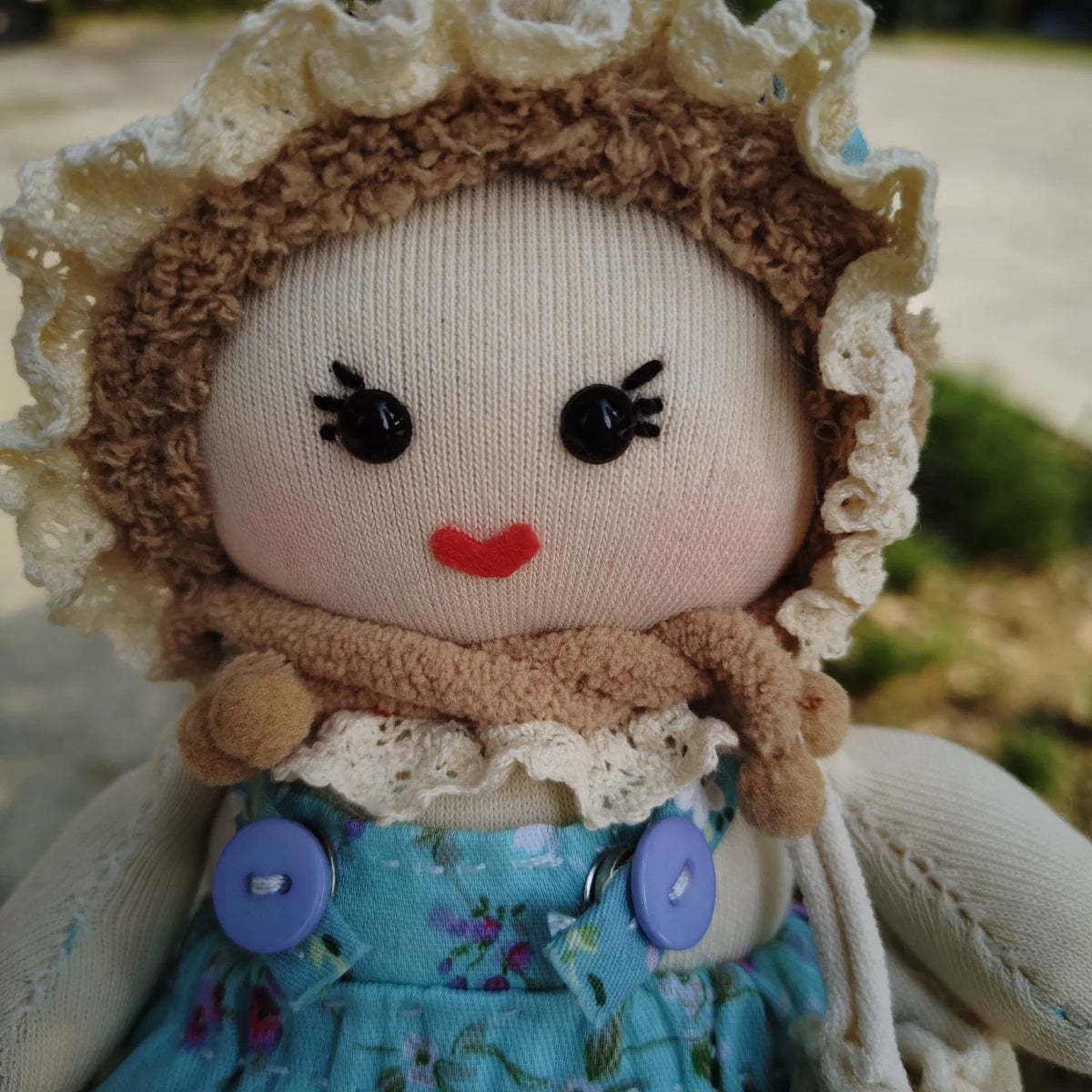 Handgjord sockdocka prinsessa 23 cm