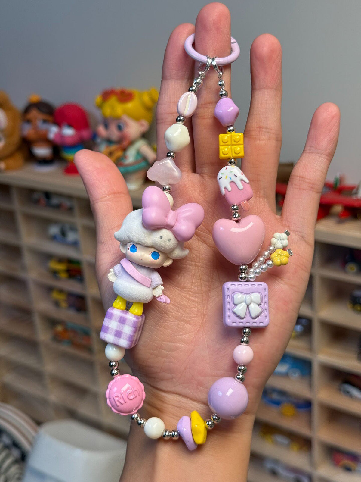 Beaded Dimoo Doll Phone Chain Keychain