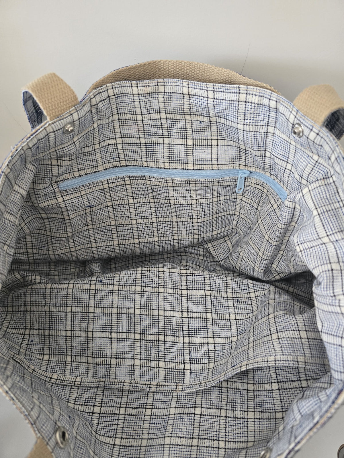 Woven Plaid Tote Shoulder Bag