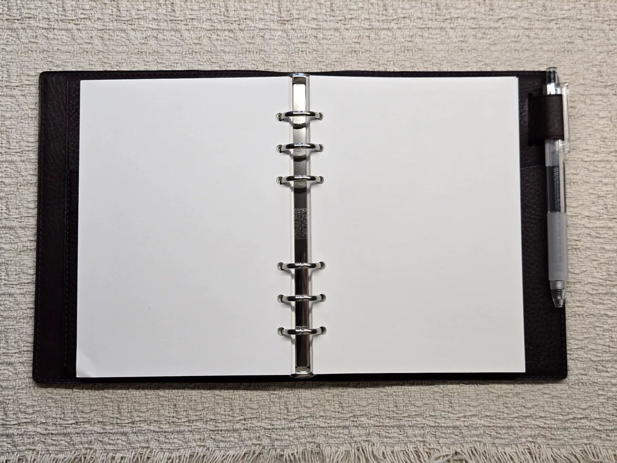 B6 Bifold Leather Ring Binder Planner