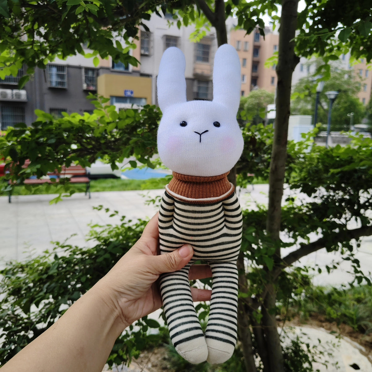 ハンドメイド ソックドル ウサギのぬいぐるみフィギュア