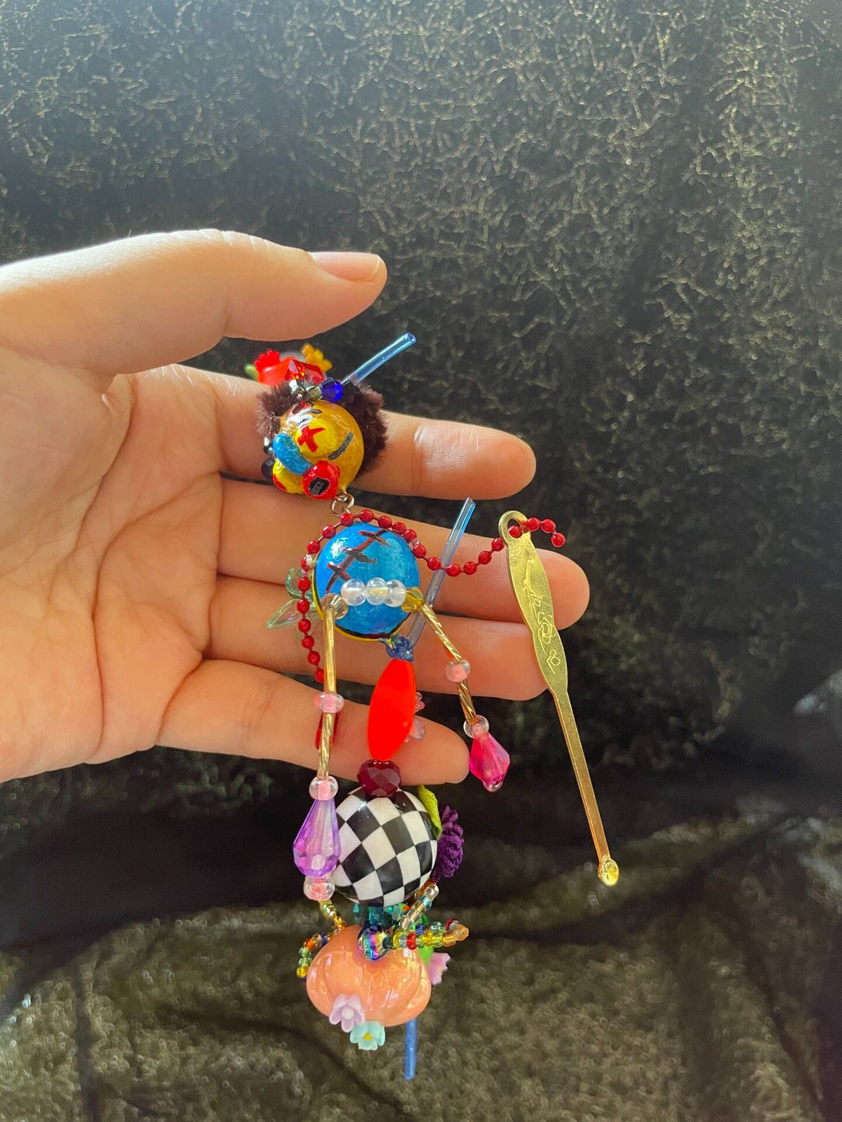 Handmade Clay Bracelet with Ear Pick