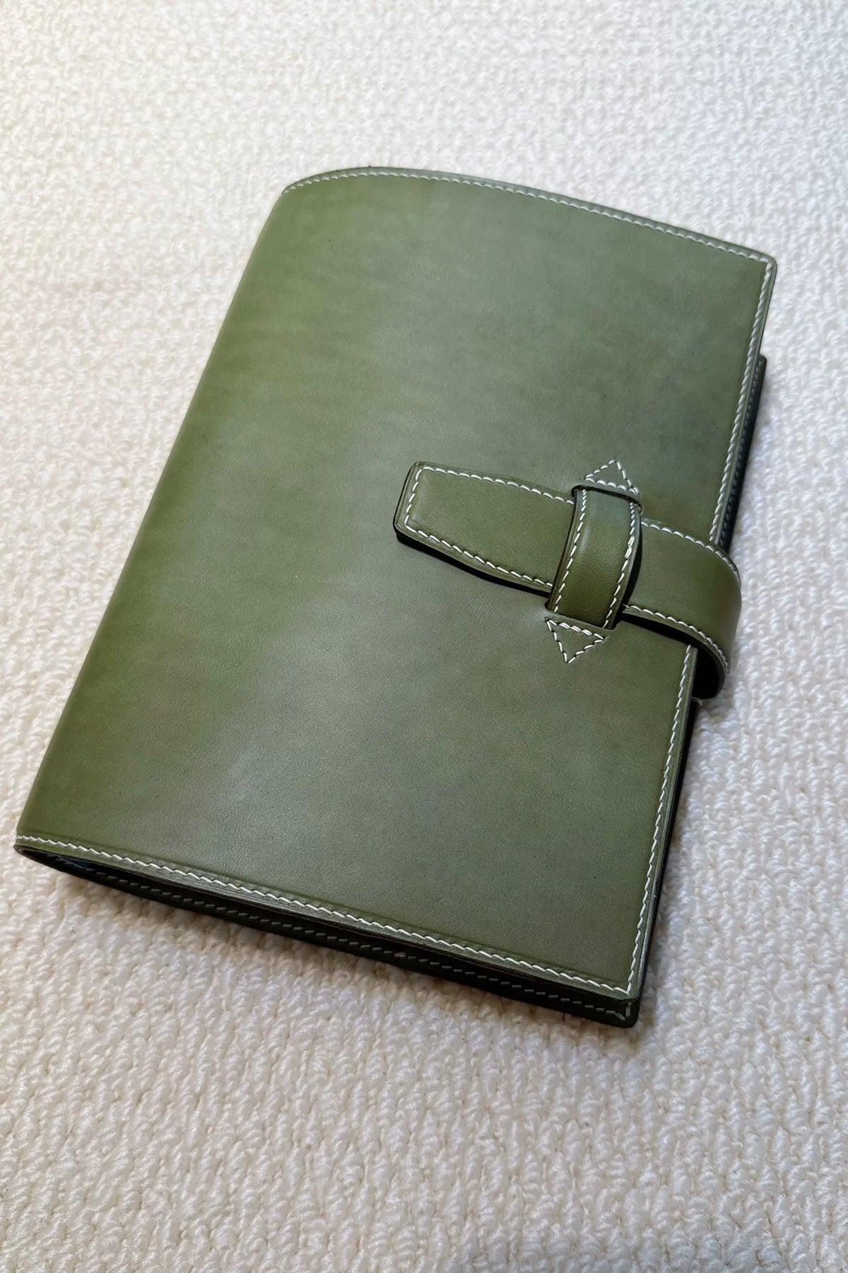 A5 Plannerhoes handgestikt Italiaans leer