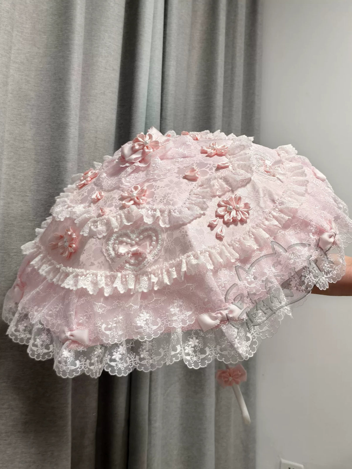 Handmade Pink Lace Lolita Parasol