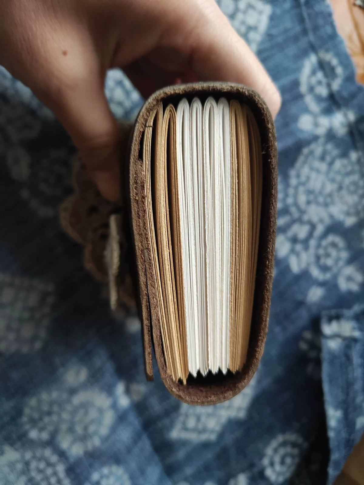 Handgefertigtes Leder-Taschennotizbuch