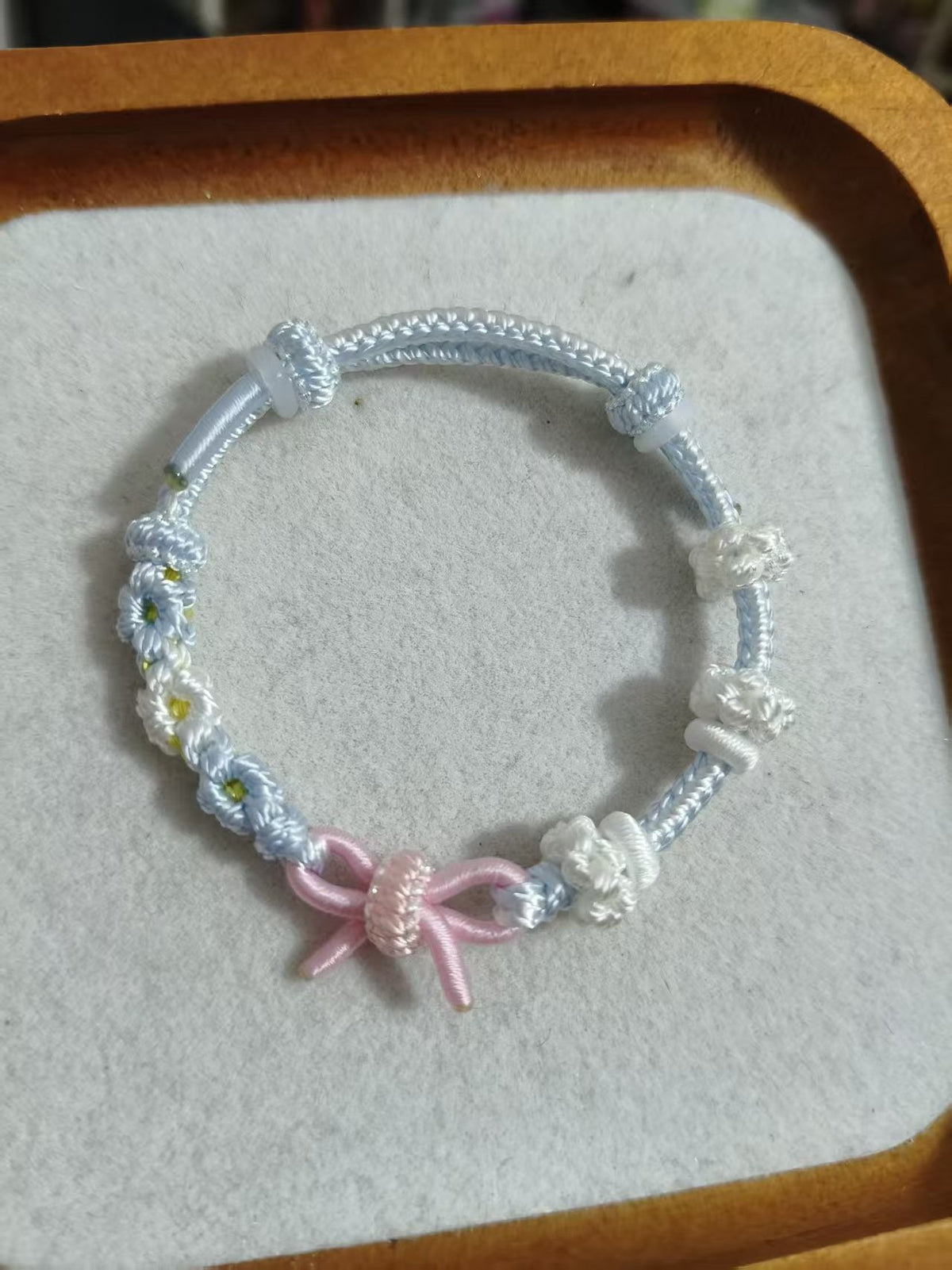 Handmade Braided Cord Bracelet with Bow