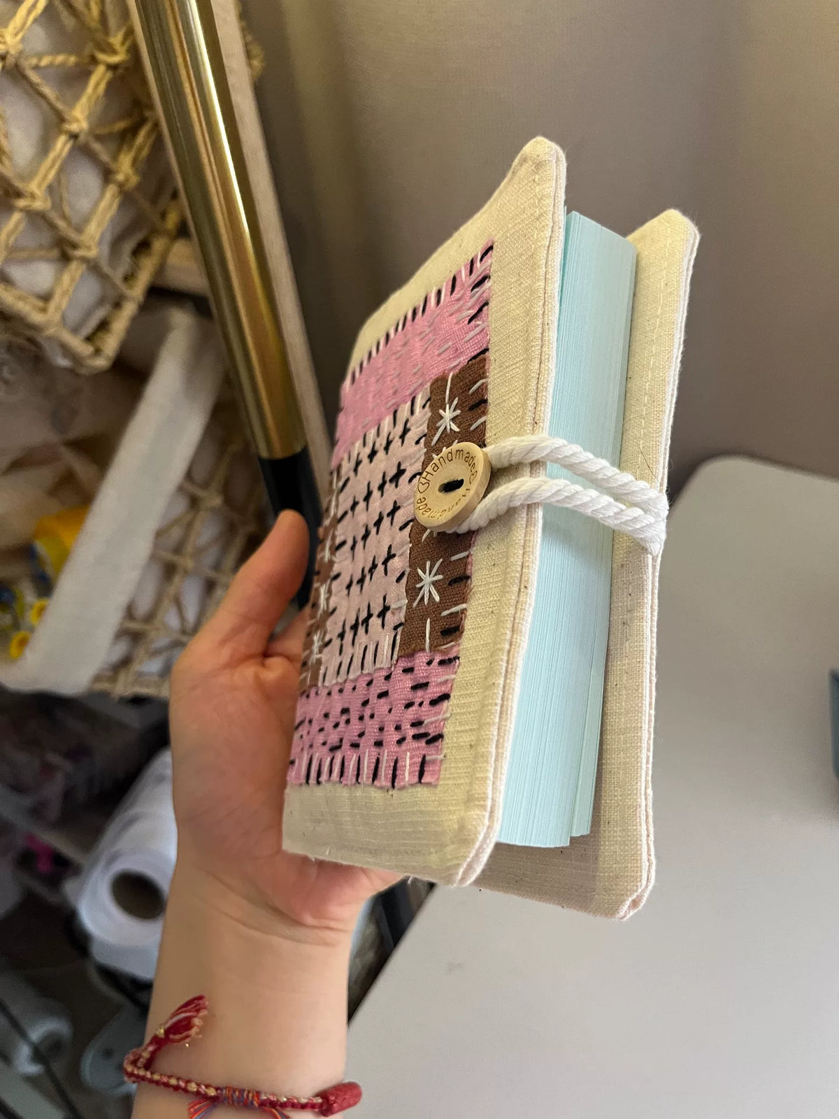 Copertina per libro in tessuto tessuto a mano per quaderno A6