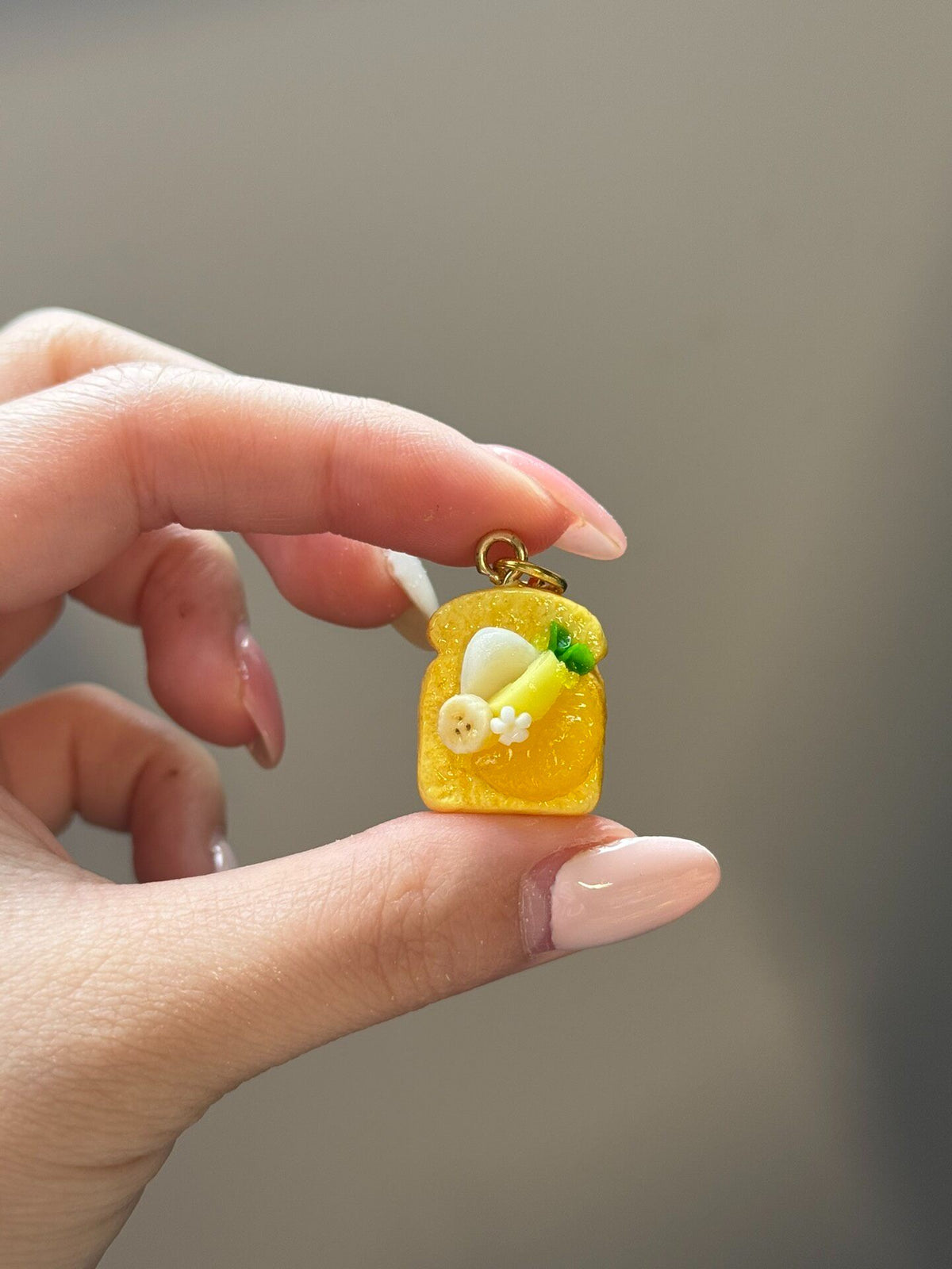 Handmade Clay Orange Toast Charm
