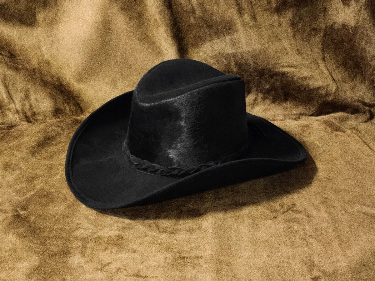 Cappello Cowboy in Pelle Artigianale Nero
