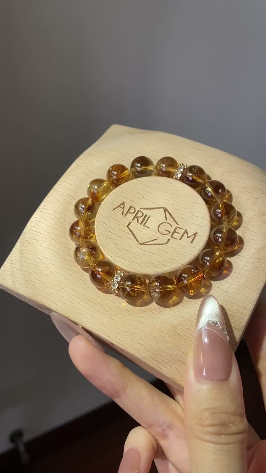 Yellow Crystal Bracelet 11mm Beads