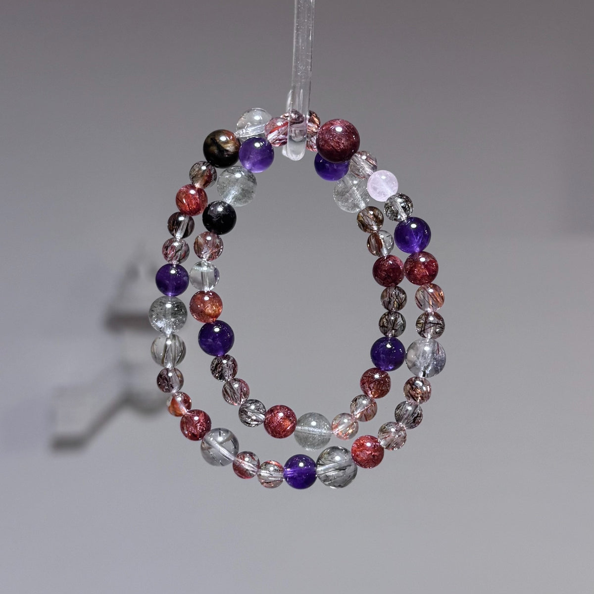 Black Gold Super Seven Multi Loop Crystal Bracelet