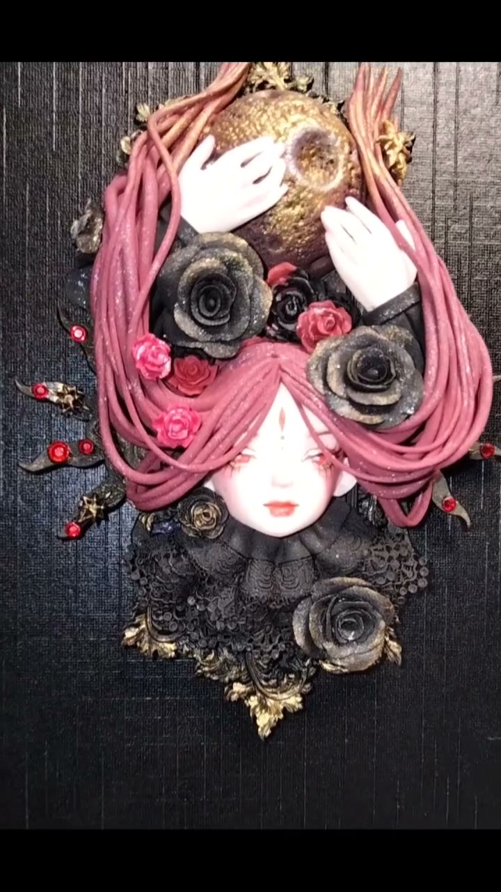 Clay Doll Head Refrigerator Magnet