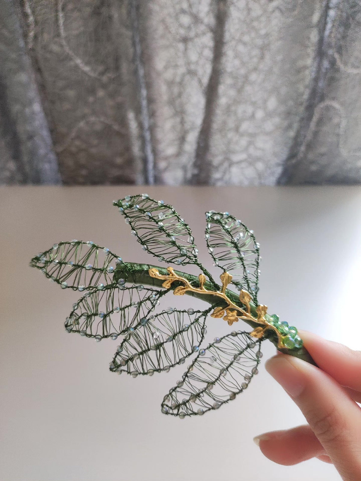 Handwoven Leaf Hair Clip Side Pin