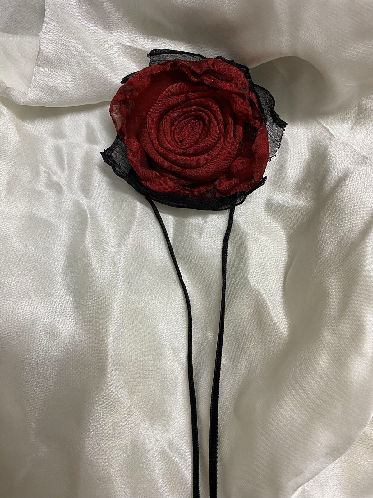 Handmade Red Rose Lolita Choker Necklace