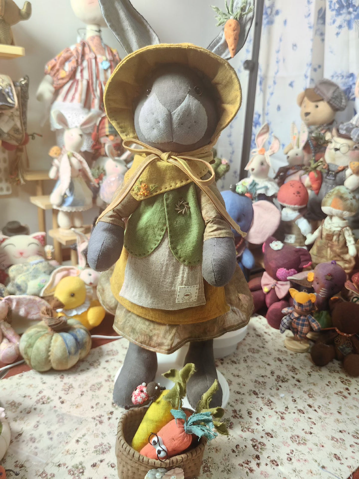 Handmade Plant Dyed Cloth Rabbit Doll 50cm
