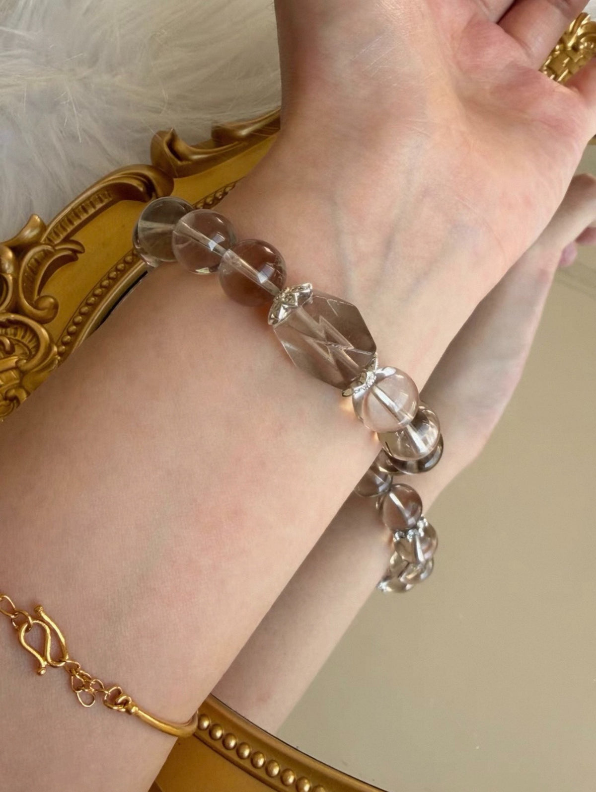 Armband i Ice Tea Quartz-krystal, 11 mm