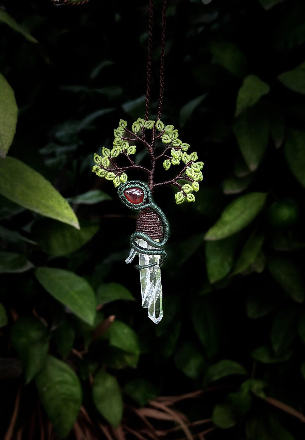 Handmade Tree of Life Crystal Necklace