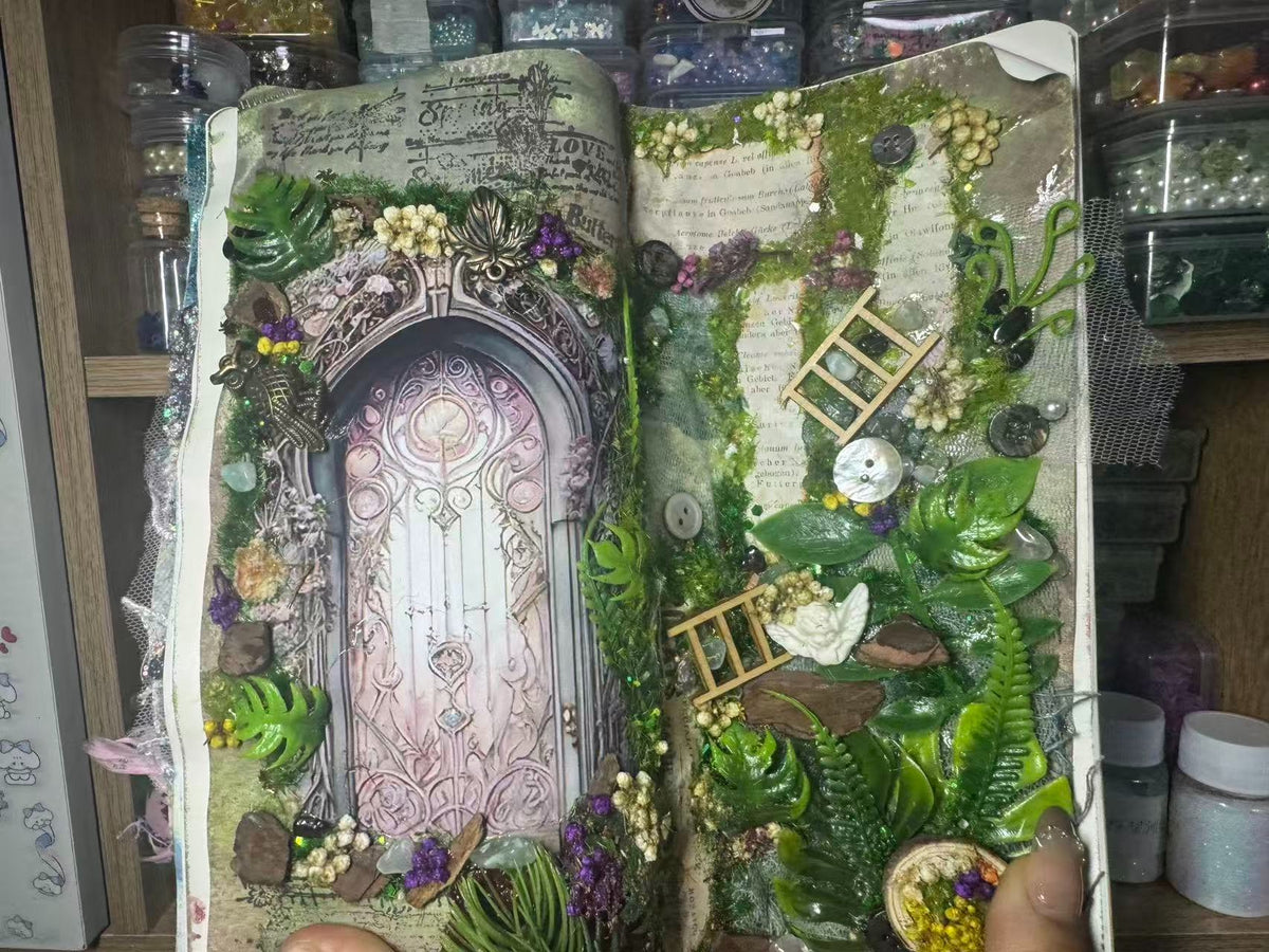 Handgefertigte Mixed-Media-Einzelseiten für Art Journals A5