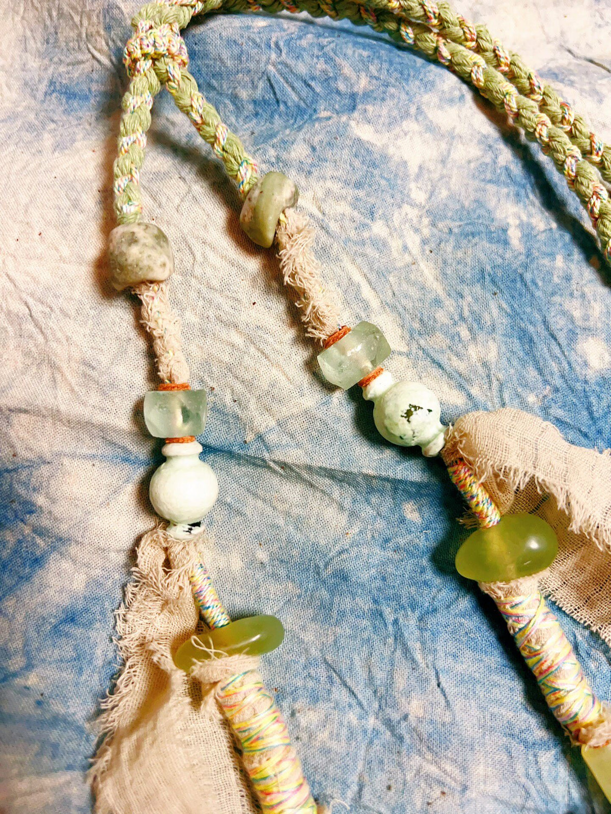 Handcrafted Deer Antler Jade Flower Necklace