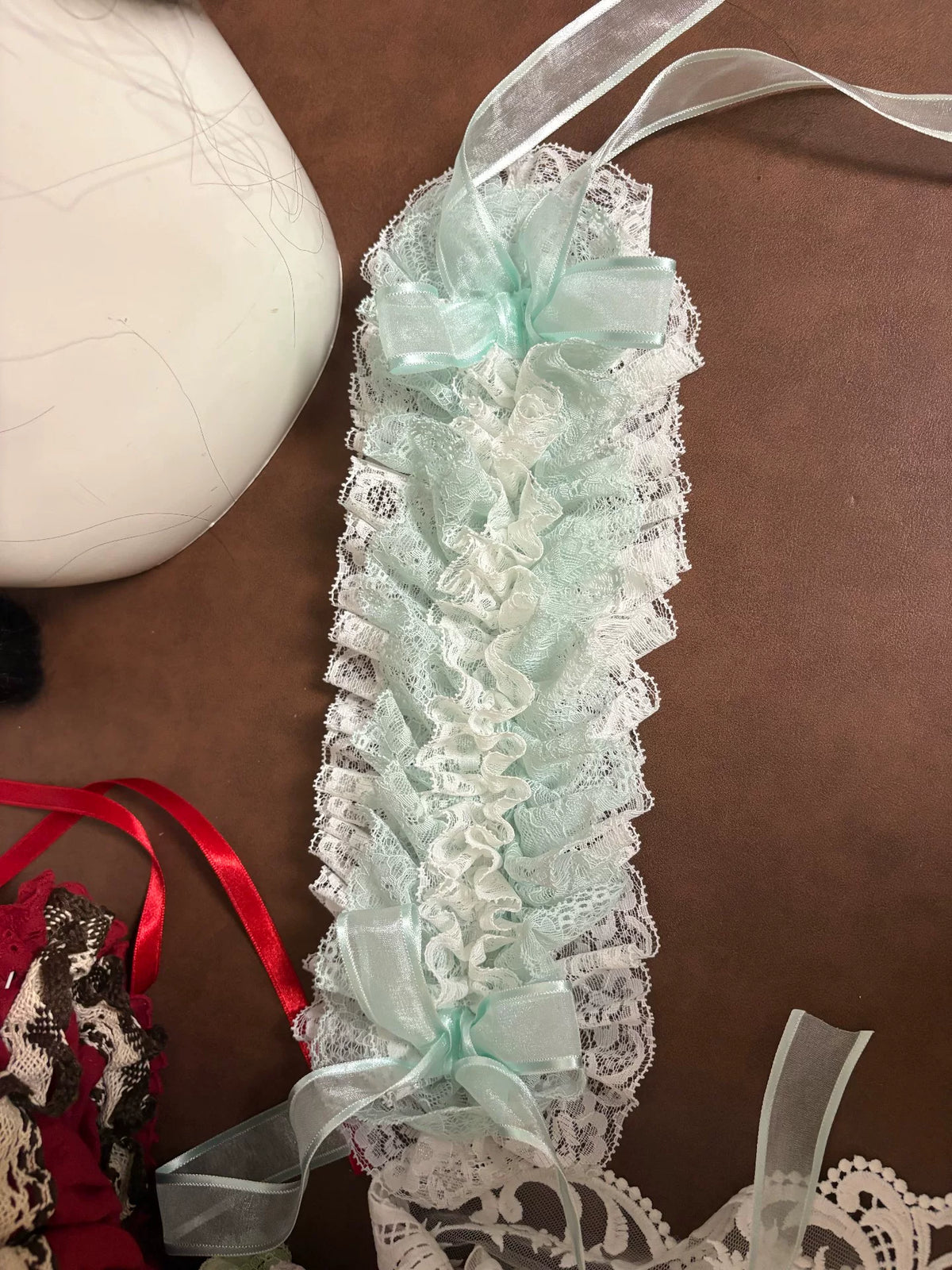 Tocado Lolita de encaje menta