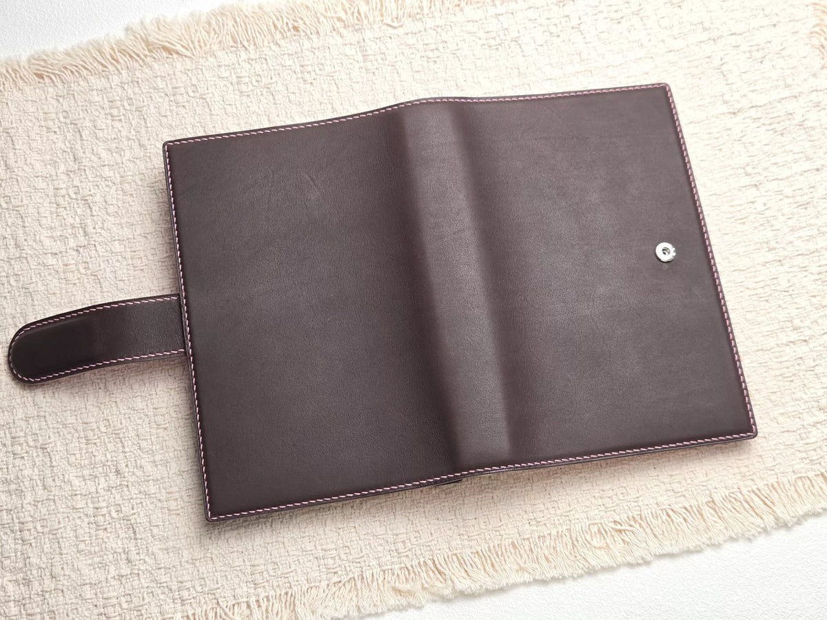 Persoonlijke Tweekleurige Leer Journalhoes voor Ringband