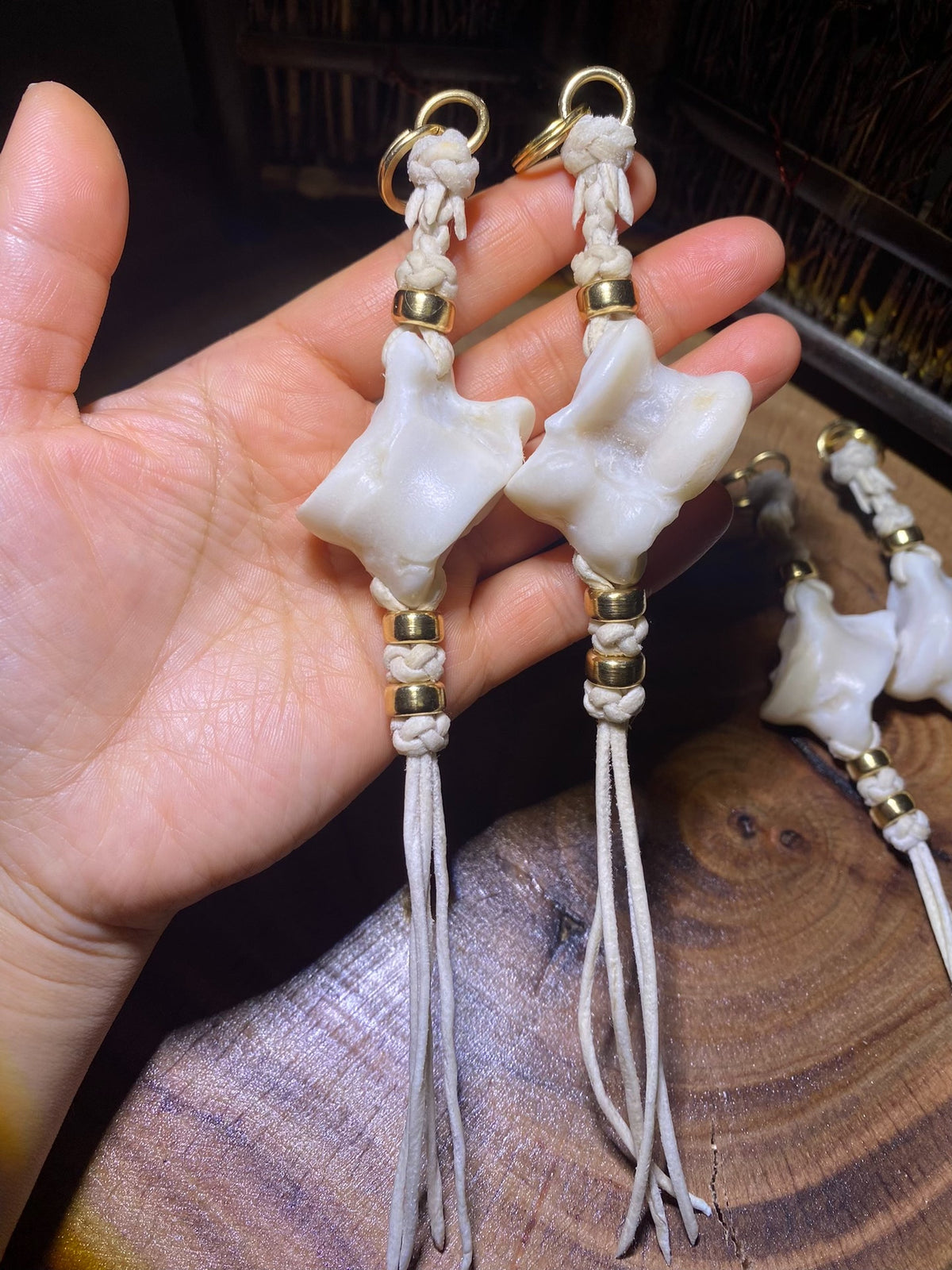 Handwoven Sheepskin Cord Sheep Knucklebone Ornament