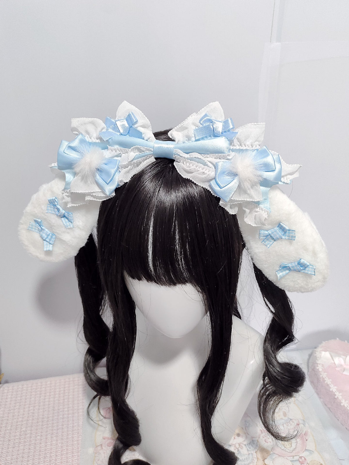 Lolita Floppy Rabbit Ear Headband Plush Bow