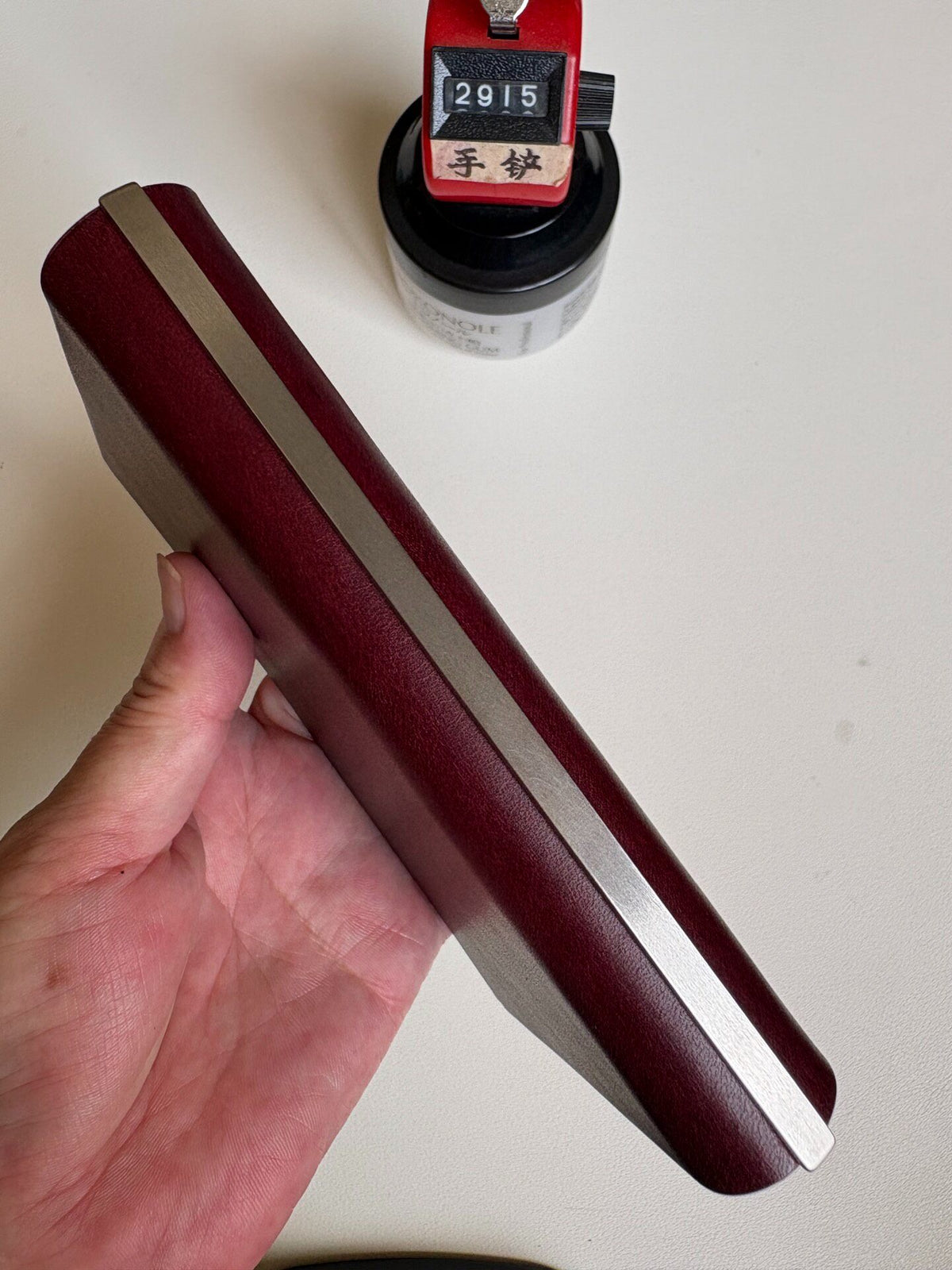 A7 Leather Binder Six Ring Wine Red